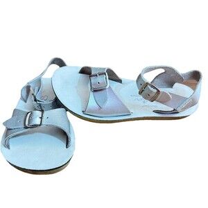 Hoy Shoe Sun-San Surfer Salt Water Sandals White/Silver Size 11 M USA Little Kid